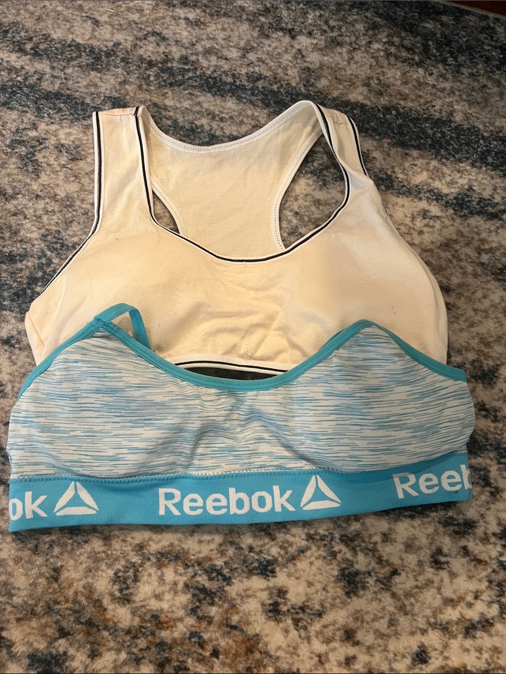 Reebok Women's Light Blue & Cream Double Pack Sports Bras